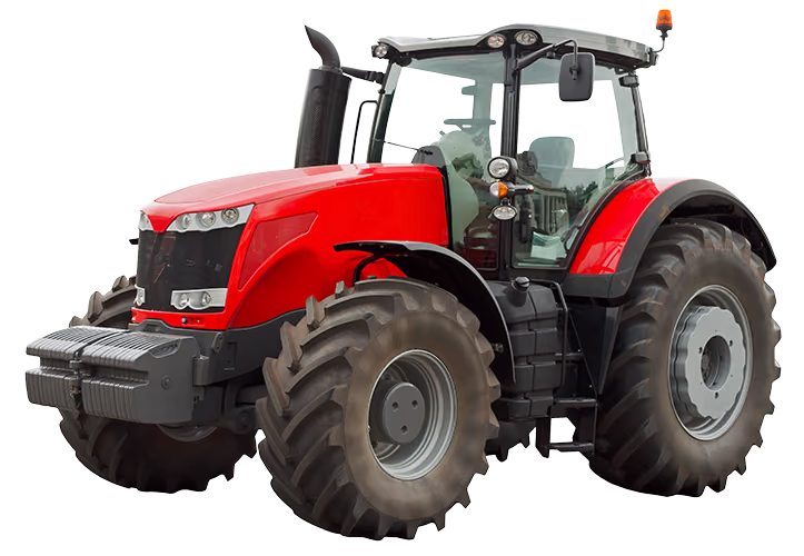 Traktor in Seitenansicht